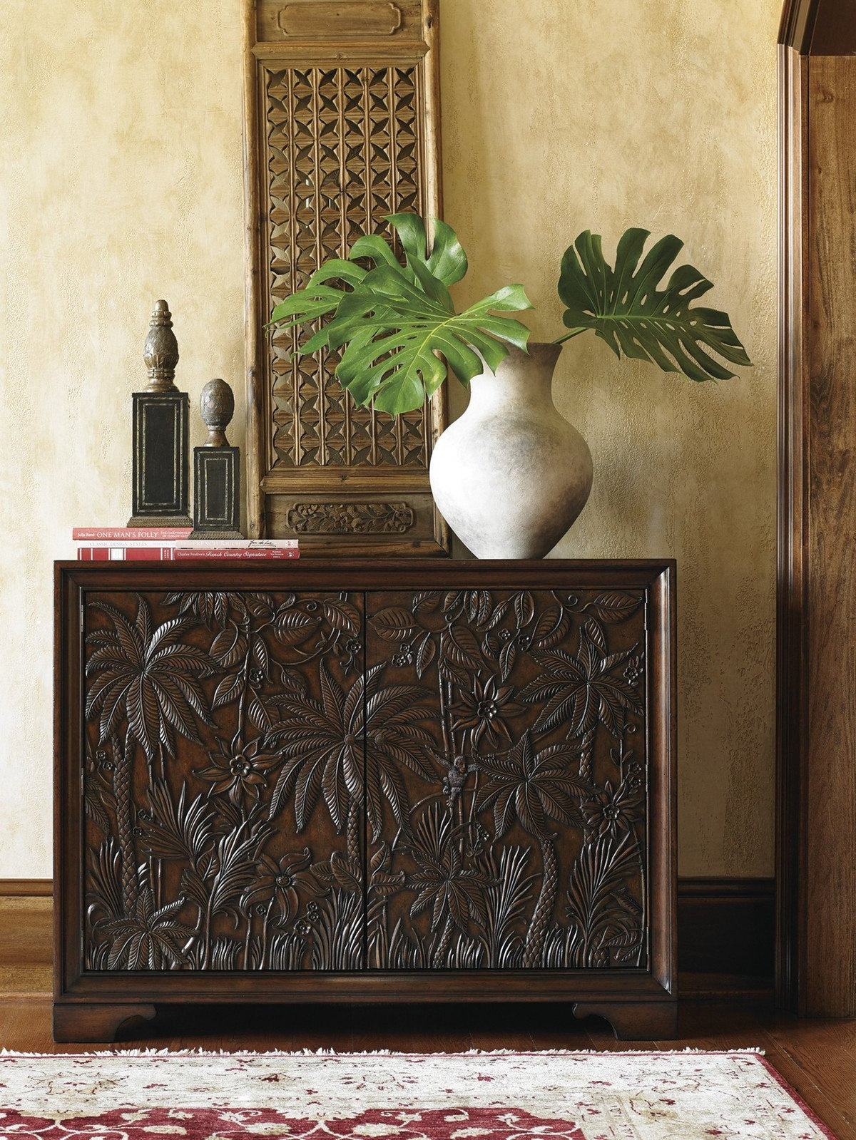 Tommy Bahama Home Royal Kahala Balboa Carved Door Chest