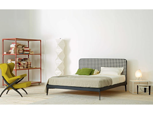 Suite Black Poplar Wood Upholstered King Platform Bed