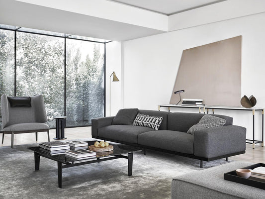 Strips 3-Seat Modular Sofa in Fabric with Removable Quilted Cover