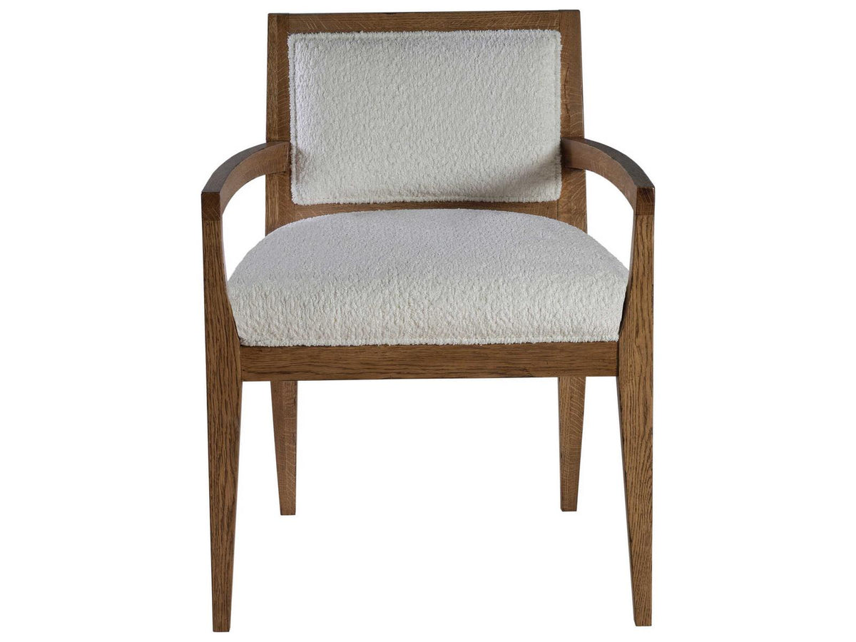 Home Barnaby Upholstered Dining Armchair in Iridescent Oak and Cameo Fabric