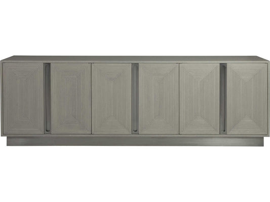 Home Gradient Long Media Console in Cerused White Grey