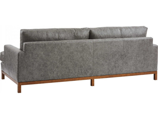 Horizon 3-Seat Leather Sofa with Calais Brass Metal Base