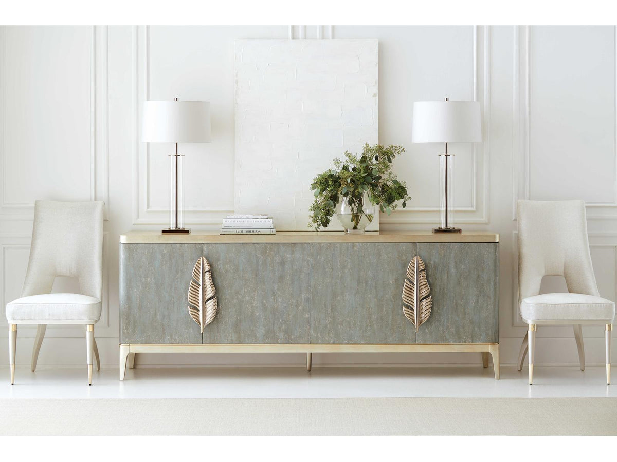Classic Waterside Buffet with Wine Storage in Tranquil and Coastal Silver Leaf