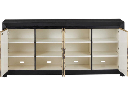 Vistas 80" Natural Vellum Caviar Black Sideboard