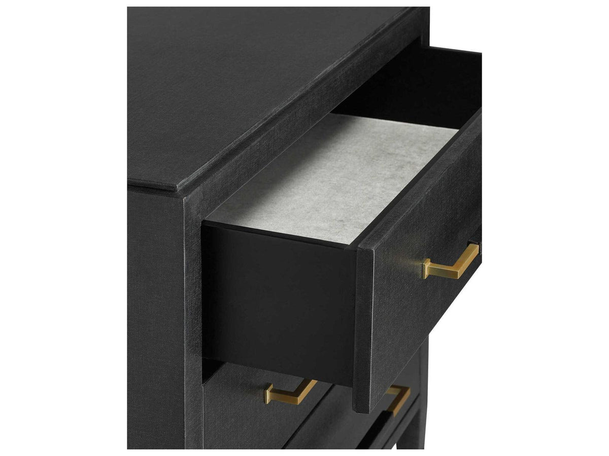Vistas 3-Drawers Gold Solid Wood Chest Nightstand