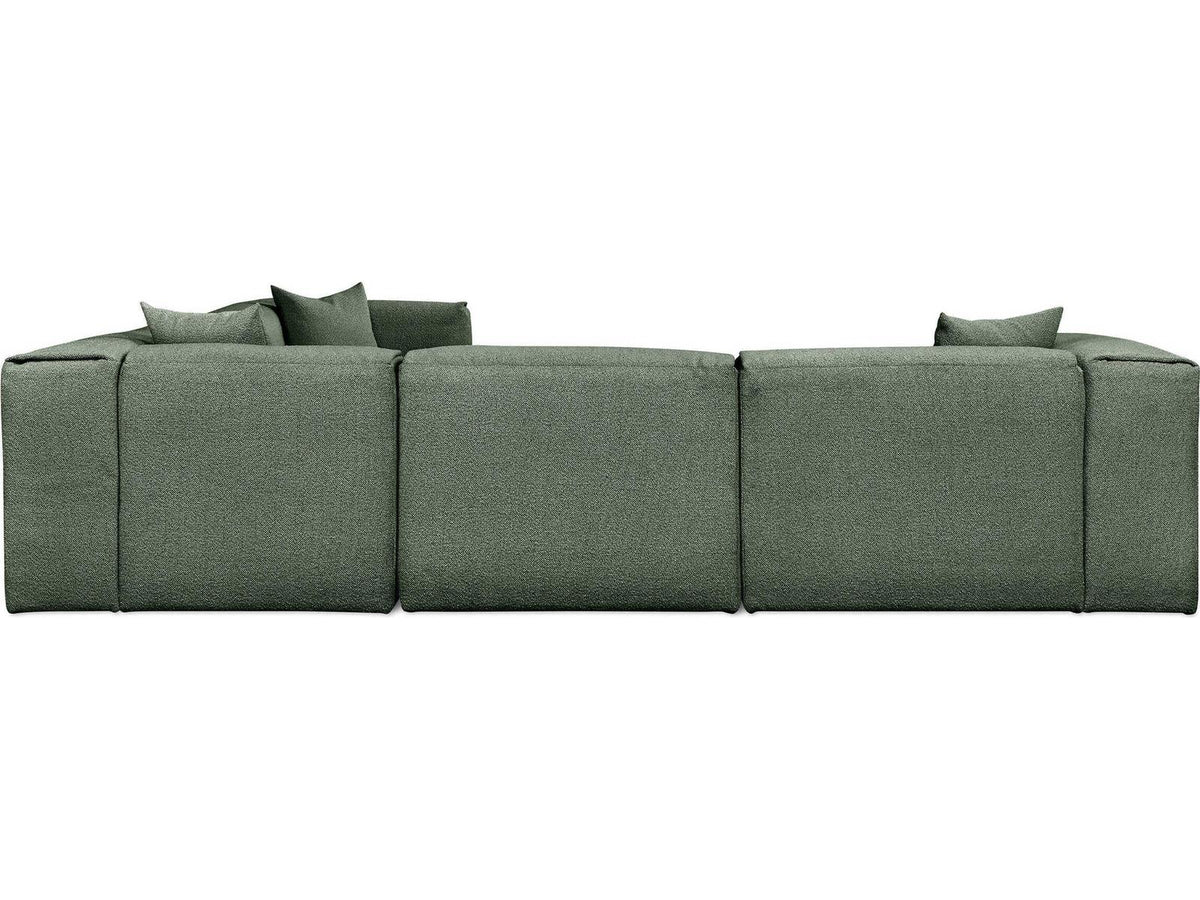 Nest 5-Piece Modular Boucle Sectional Sofa in Morris Pine Green