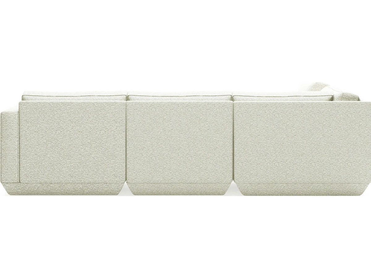 Podium 5-Piece Modular Sectional Sofa in White COPFOS Fabric Left Facing