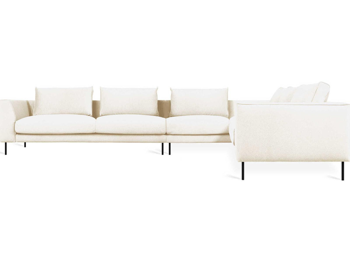 Renfrew Right Facing XL Black Upholstered Sectional Sofa
