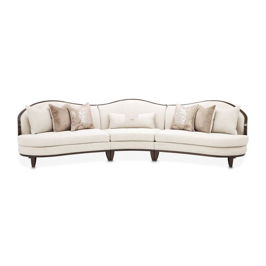 Michael Amini Camellia Field 3-Piece Chenille Sofa - Linen/Warm Pecan