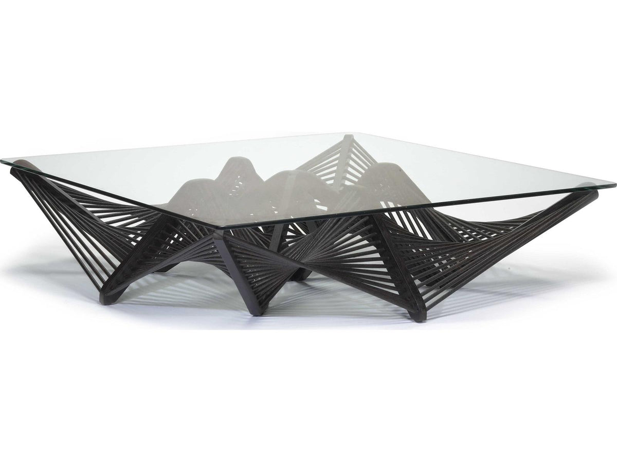 Geo Square Glass Dark Brown Coffee Table