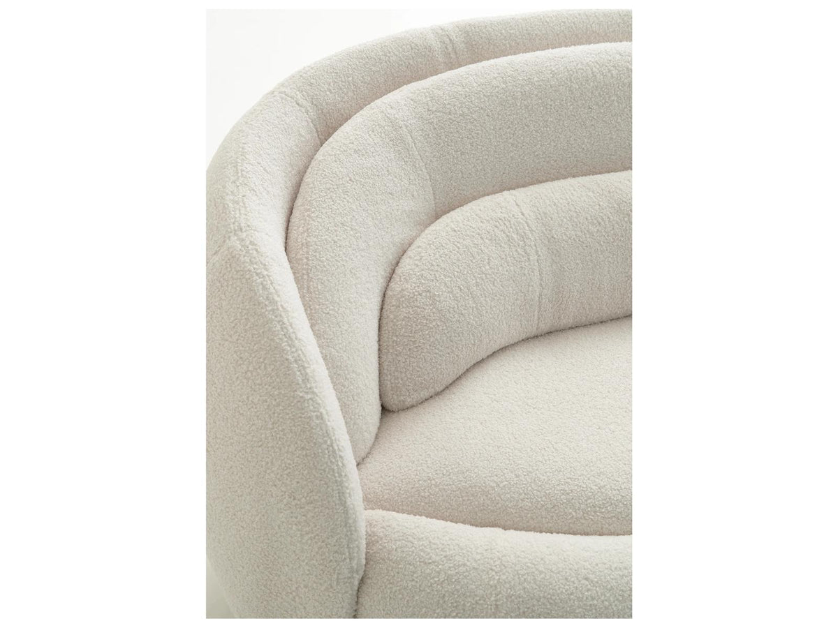 Peonia 117-Inch Fabric Sofa in White Acacia