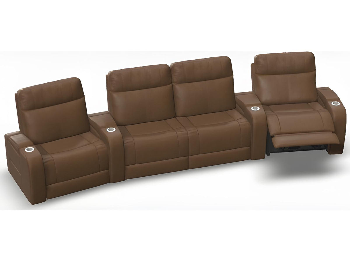 Virtue Configurable Leather Sectional Sofa with Power Recline Headrest and Lumbar