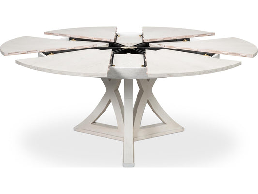 Jupe Casual Round Dining Table in Working White