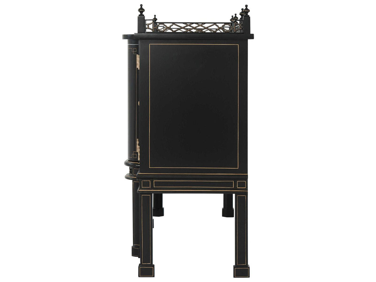 62" Mahogany Wood Antique Gold Gilt Italian Sideboard