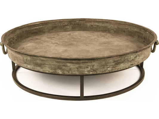 Square Metal Coffee Table in Distressed Rustic Bronze