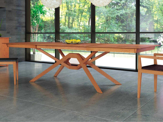 Exeter Rectangle Extension Dining Table in Natural Walnut with 2 Butterfly Leaves