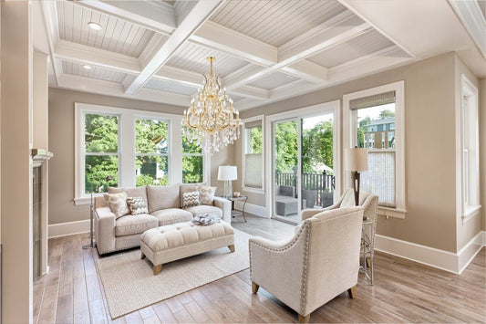 Gold-Finish Crystal Strand Transitional Chandelier