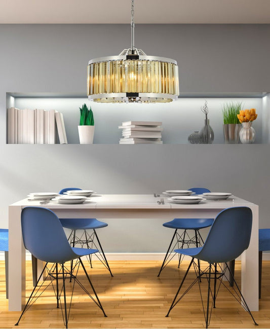 Golden Teak Royal Cut Crystal Chandelier