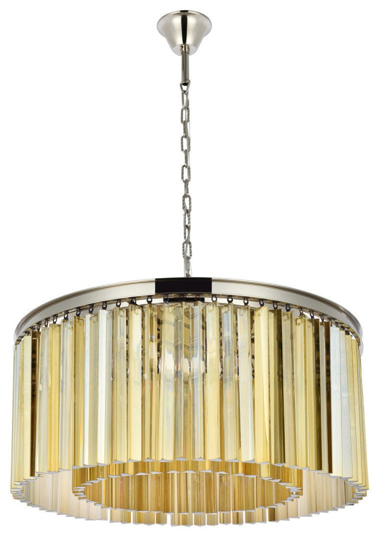 Polished Nickel Transitional Chandelier - 8 Light