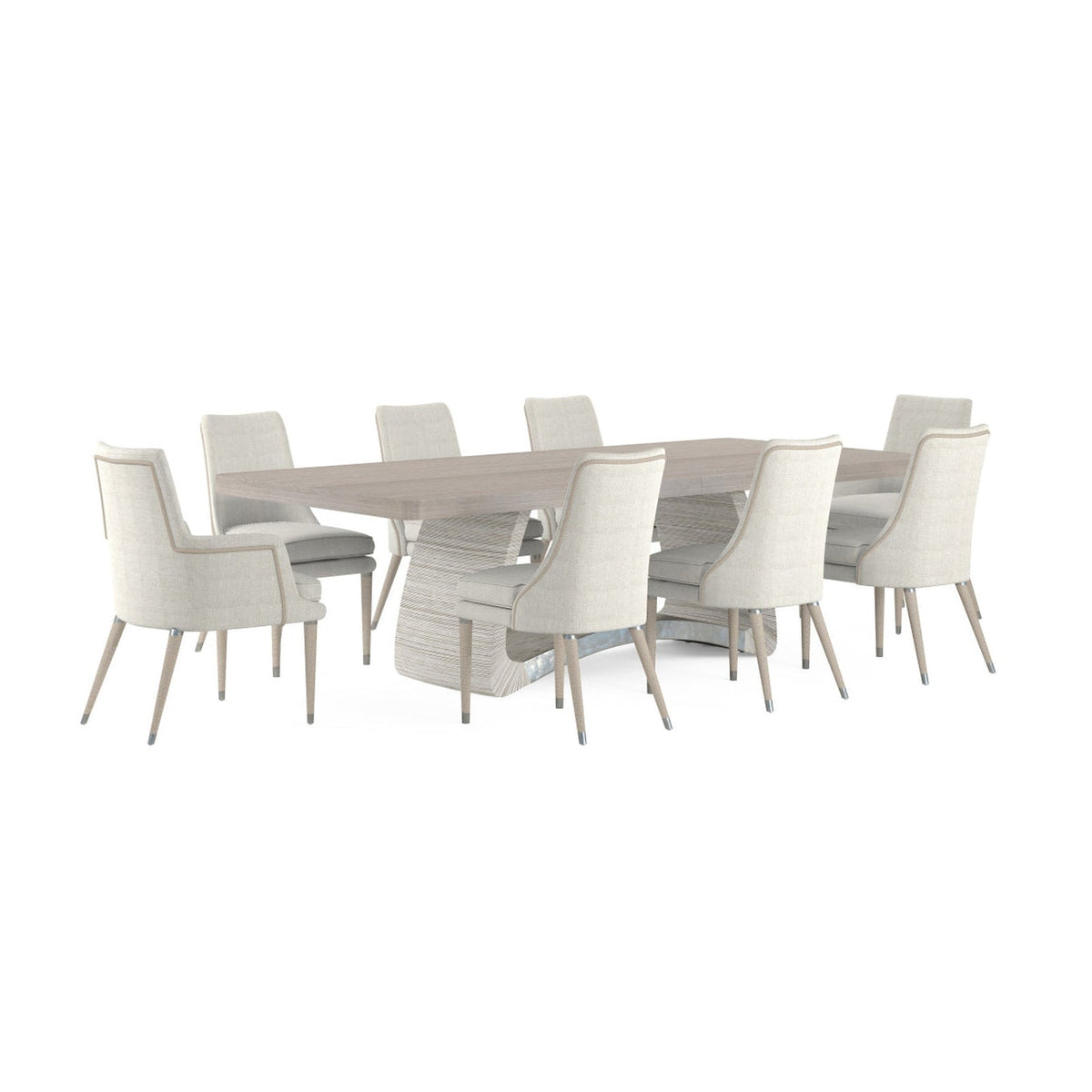 Jonathan Charles Swell Danish Cord Dining Table (500417-116L-BLO-DPC)