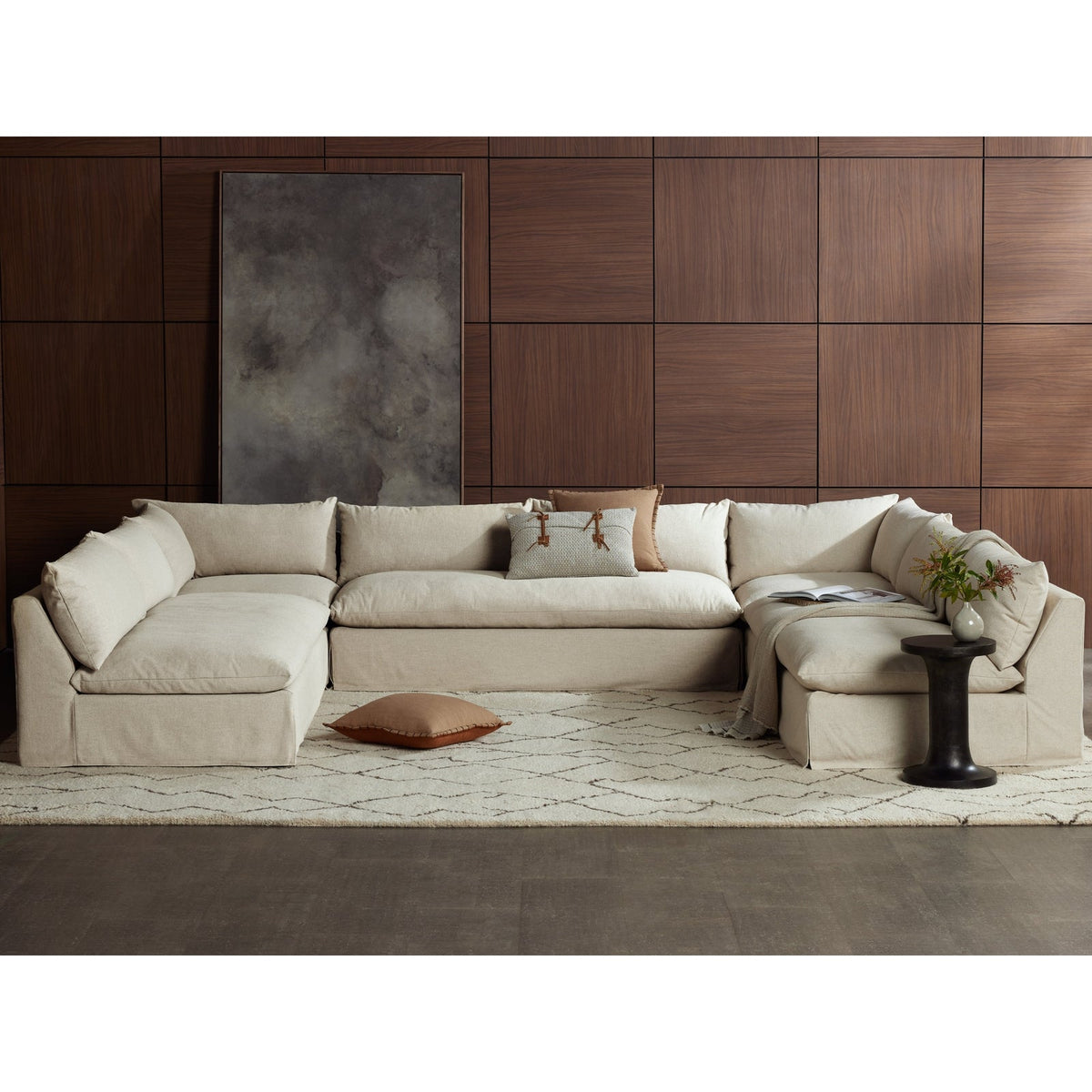 Four Hands Grant Slipcover 5-Piece Sectional