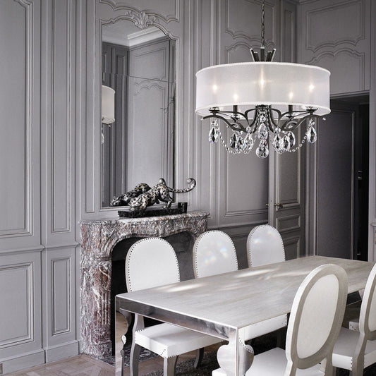 5-Light Strawberry Bloom Transitional Chandelier with Shade