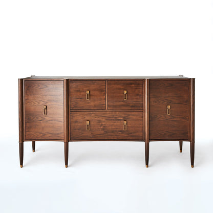 Global Views Triple Curve Cabinet Walnut