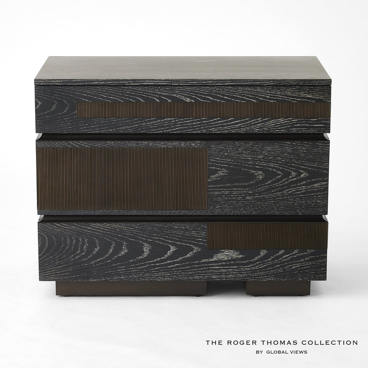 Global Views Brazil Chest-Black Cerused Oak