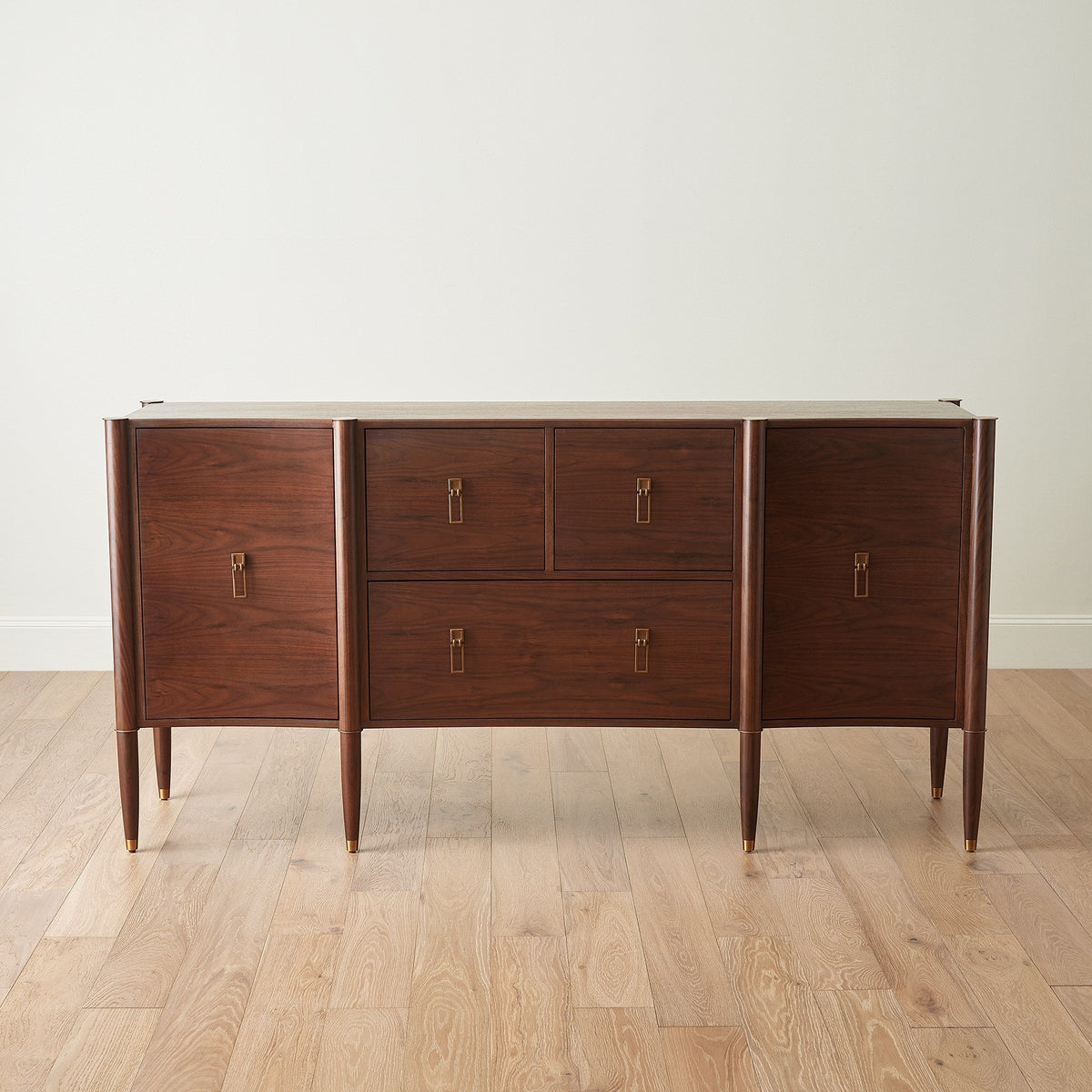 Global Views Triple Curve Cabinet Walnut