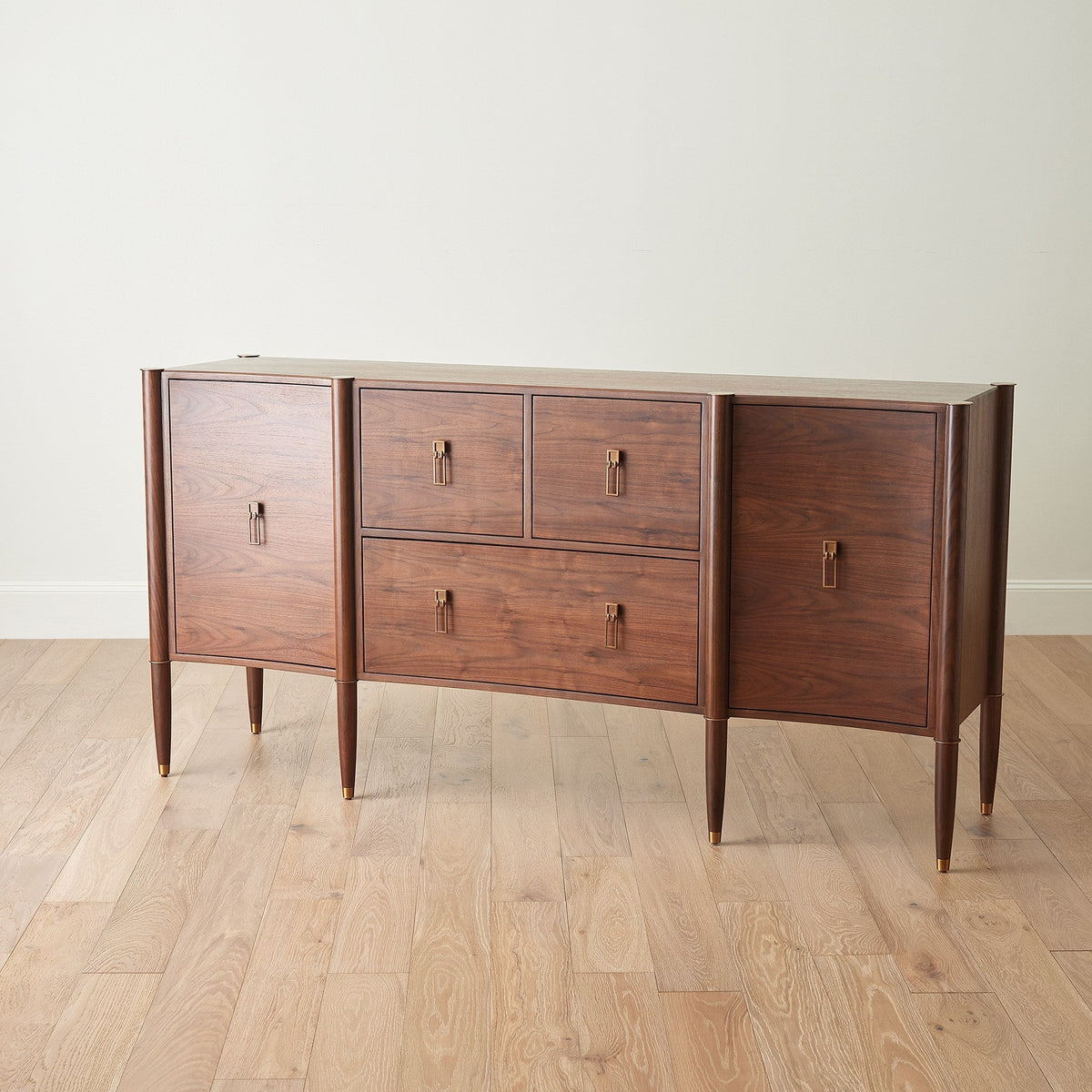 Global Views Triple Curve Cabinet Walnut