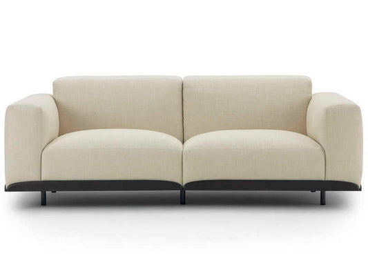 Pecorelle 2-Seat Upholstered Fabric Sofa with Black Metal Legs
