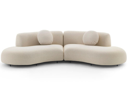 Tokio 4-Seat Curved Modular Fabric Sectional Sofa in Orbaco Fabric