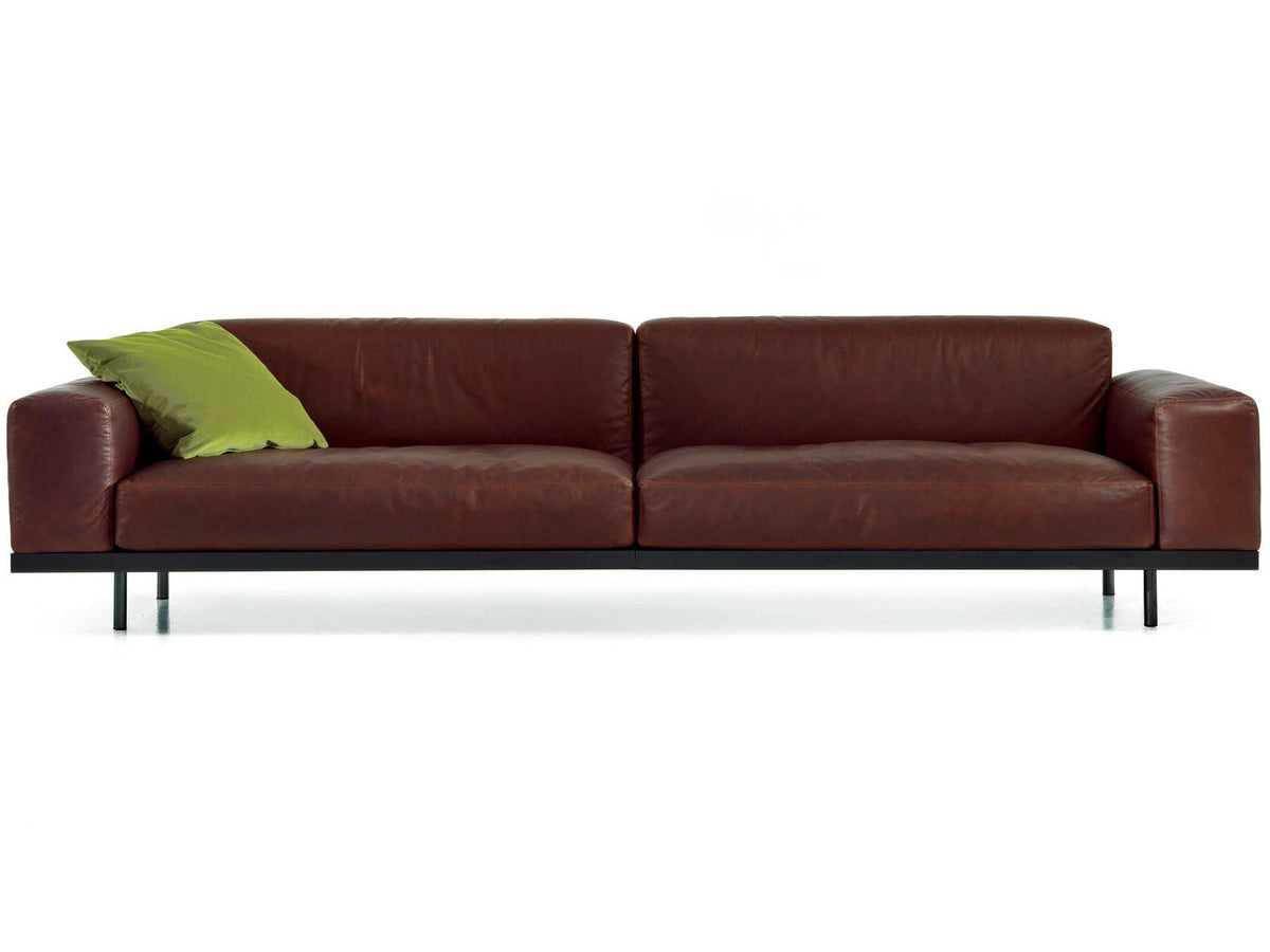 Naviglio 4-Seat Upholstered Sofa in Wenge and Fabric