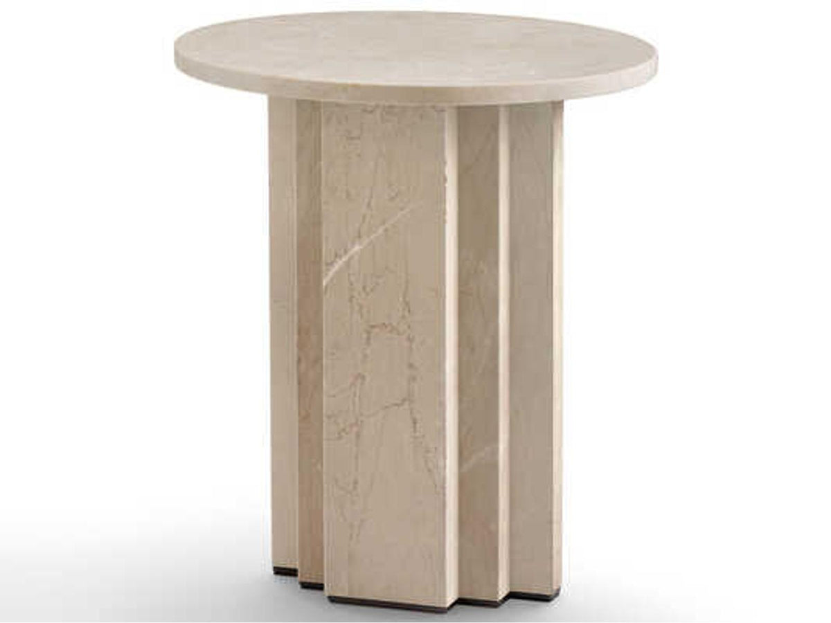 Scalea Round Crema Marfil Marble End Table