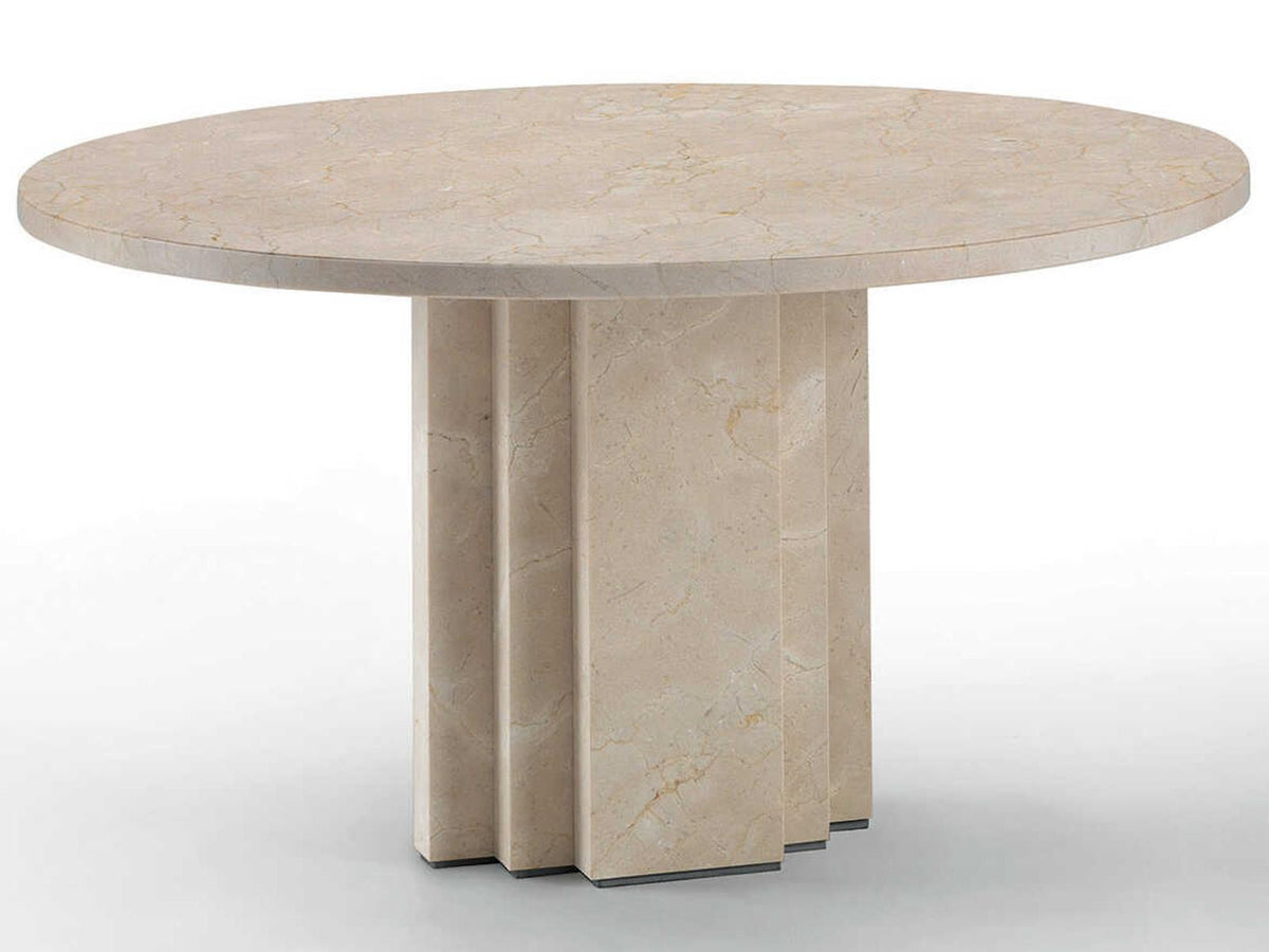 Scalea Round Crema Marfil Marble End Table