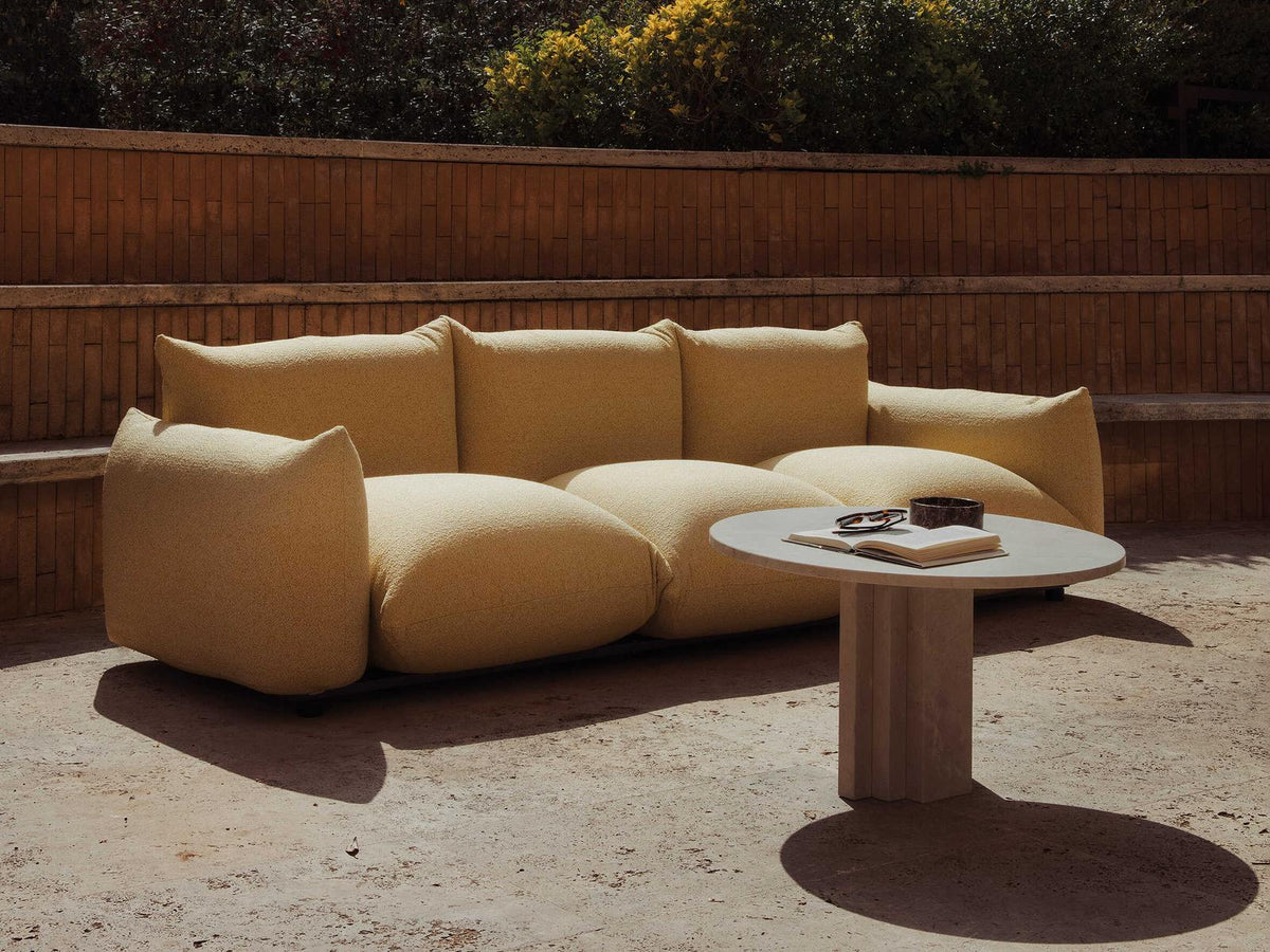 Scalea Round Crema Marfil Marble End Table