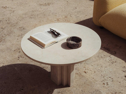Scalea Round Crema Marfil Marble End Table