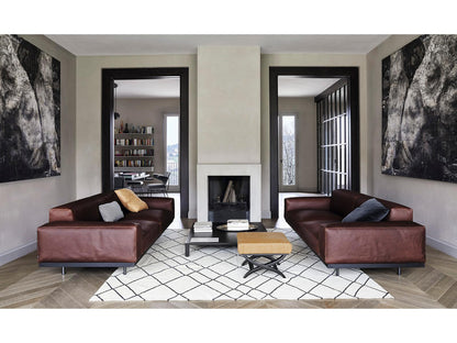 Naviglio 4-Seat Upholstered Sofa in Wenge and Fabric