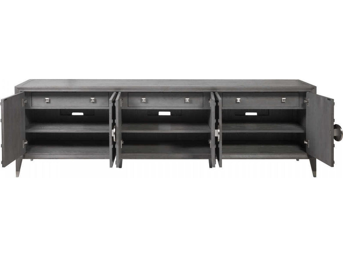 Home Appellation 94-Inch Media Console TV Stand in Brushed Gray Wood