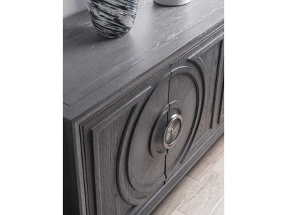 Home Appellation 94-Inch Media Console TV Stand in Brushed Gray Wood
