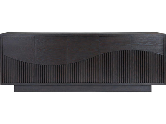 Home Nightfall 87-Inch Oak Wood Media Console in Rich Mocha Brown
