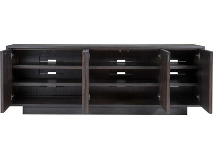 Home Nightfall 87-Inch Oak Wood Media Console in Rich Mocha Brown