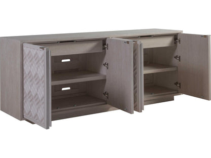 Home Solimar Media Console Table in Cream White Oak