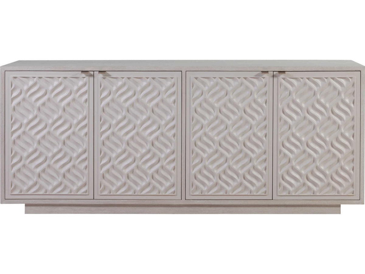 Home Solimar Media Console Table in Cream White Oak