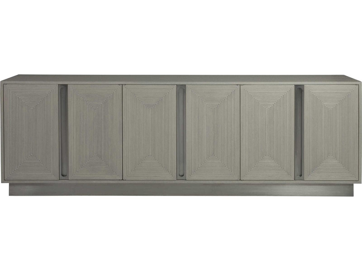 Home Gradient Long Media Console in Cerused White Grey