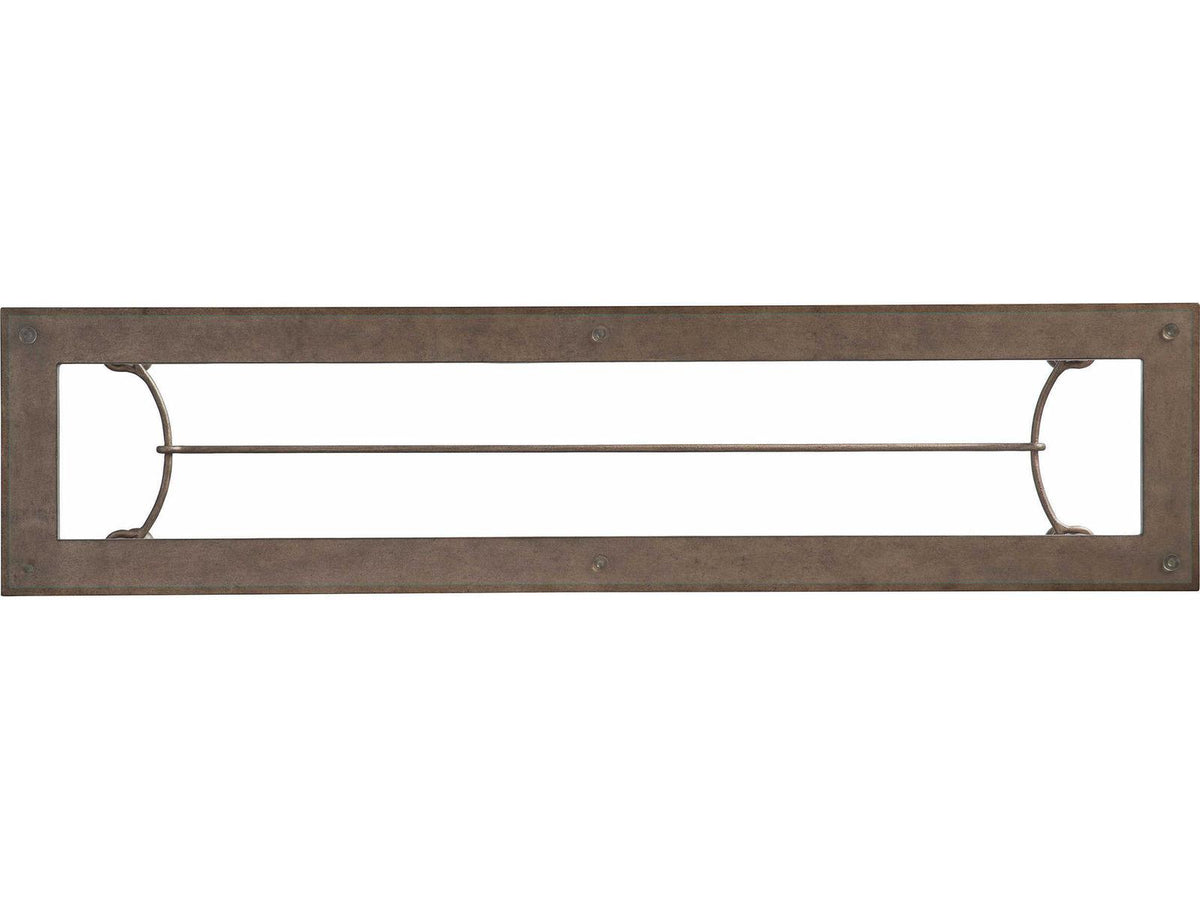 Laguna Bluff Console Table in Textured Burnished Brass and Glass