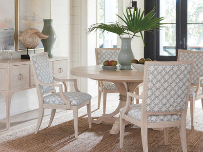 Newport Magnolia 60 Inch Round Extendable Dining Table in Sailcloth Finish
