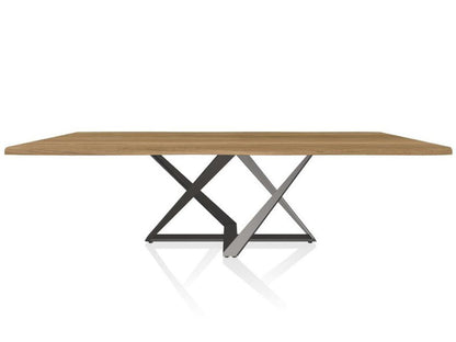 Millennium 98-Inch Rectangle Dining Table in Natural Oak and Silver