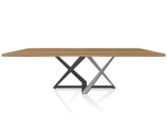 Millennium 98-Inch Rectangle Dining Table in Natural Oak and Silver