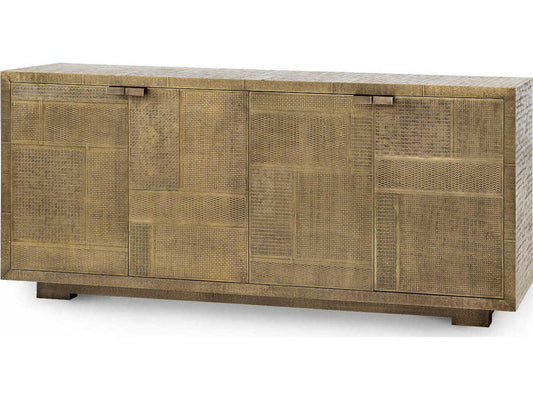Mark 4-Door Cabinet in Antique Brass